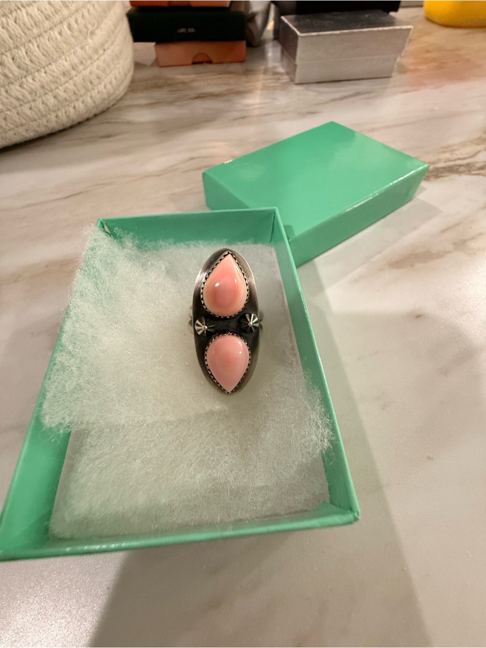Pink conch ring